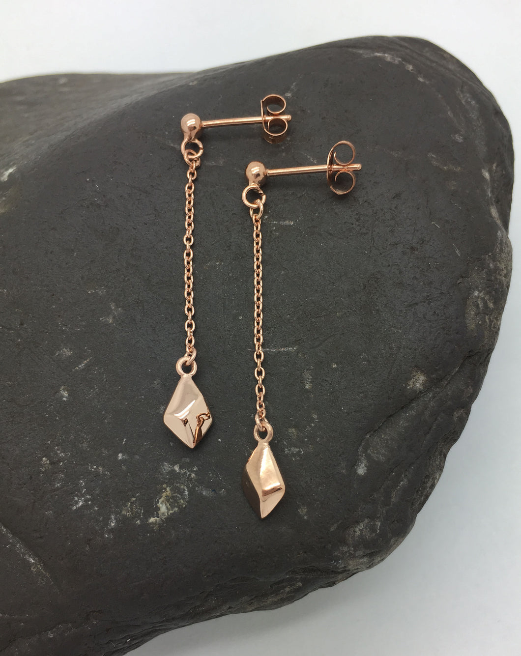 Rosegold Nugget Drop Earrings