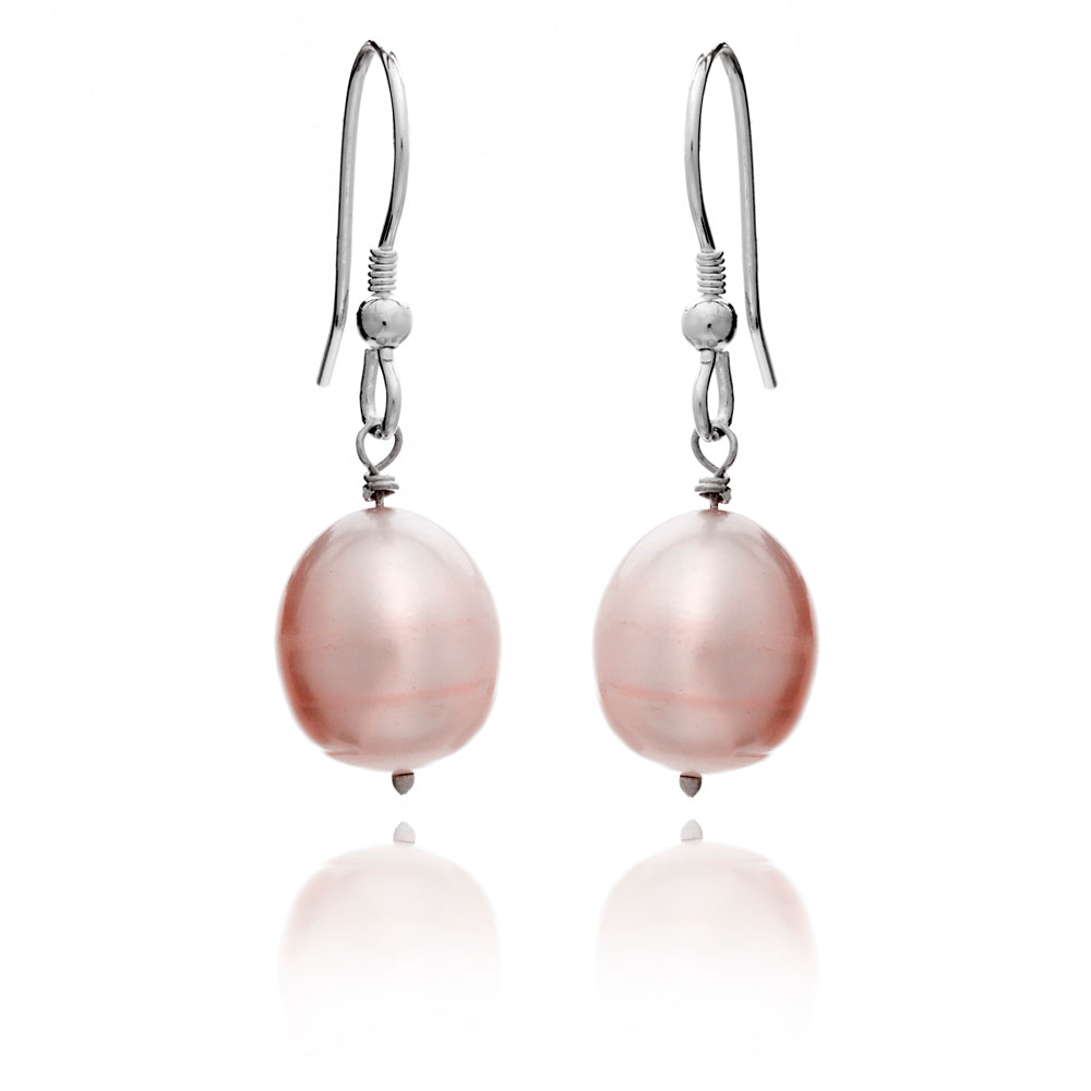 Pink Pearl Drop Earrings