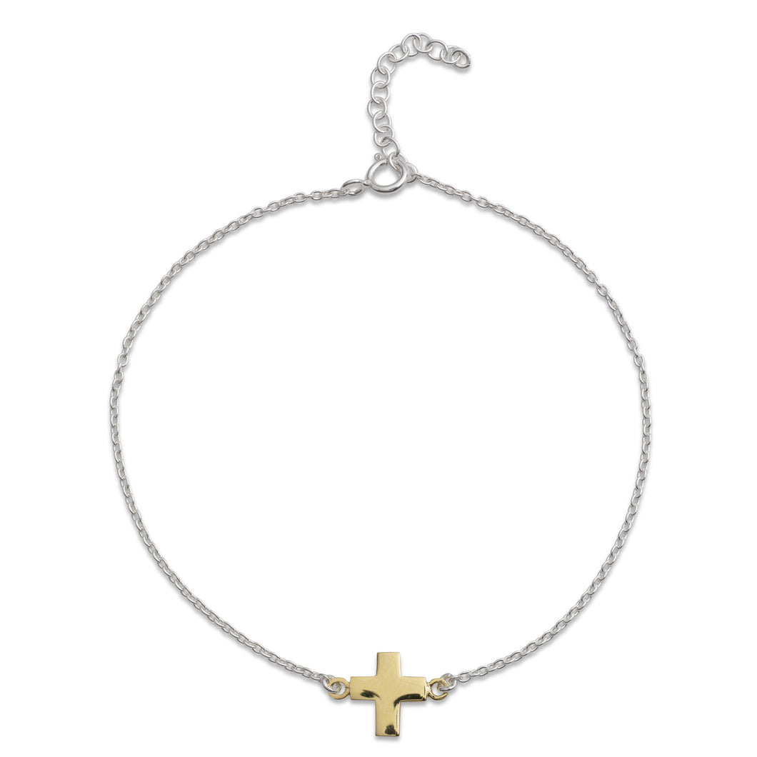 Yellow Gold Cross Bracelet