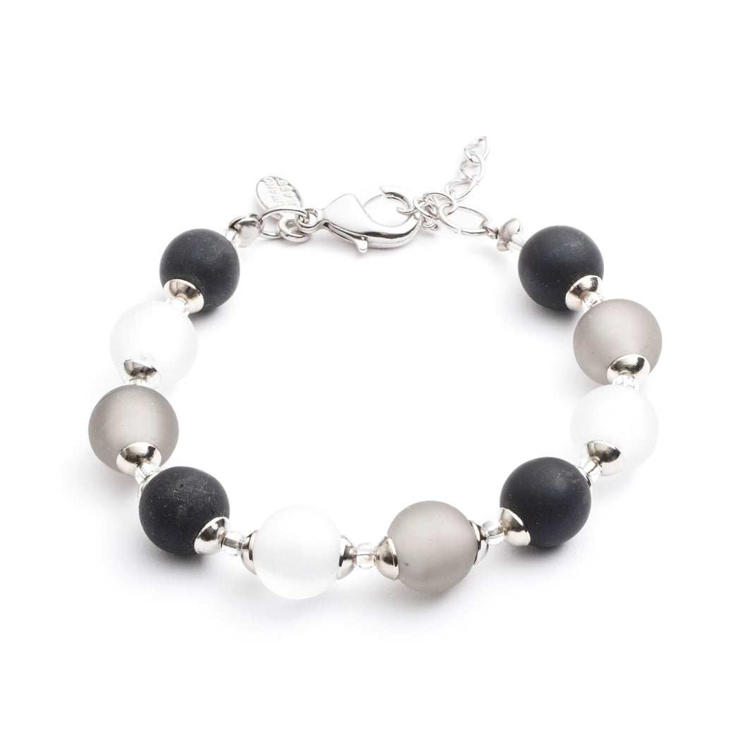 Frosted Grey Murano Glass Bracelet