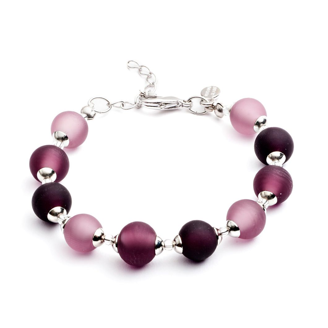 Frosted Purple Murano Bead Bracelet