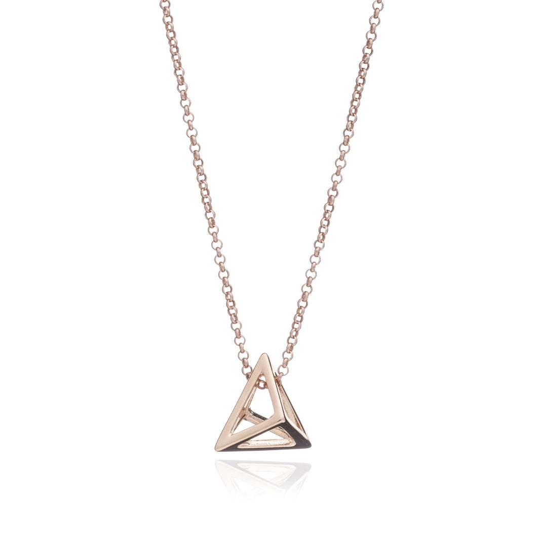 Rose Gold Triangle Geometric Pendant