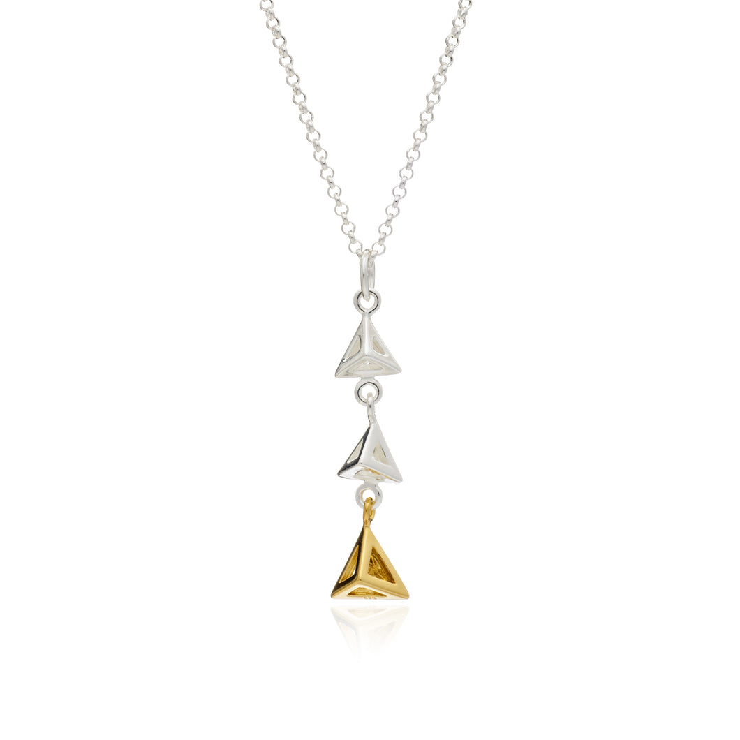 Geometric Triangle Triple Pendant