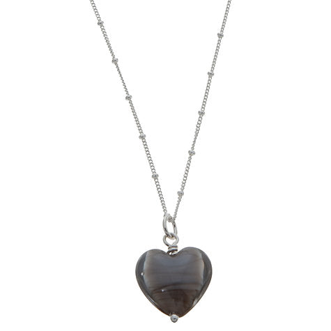 Platinum Pearlised Heart Pendant