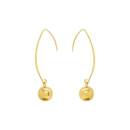 Gold Ball Loop Earrings