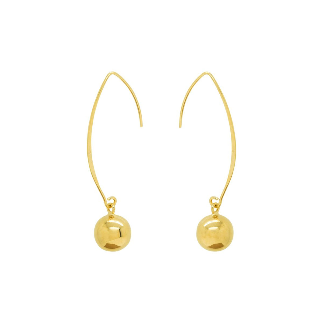 Gold Ball Loop Earrings