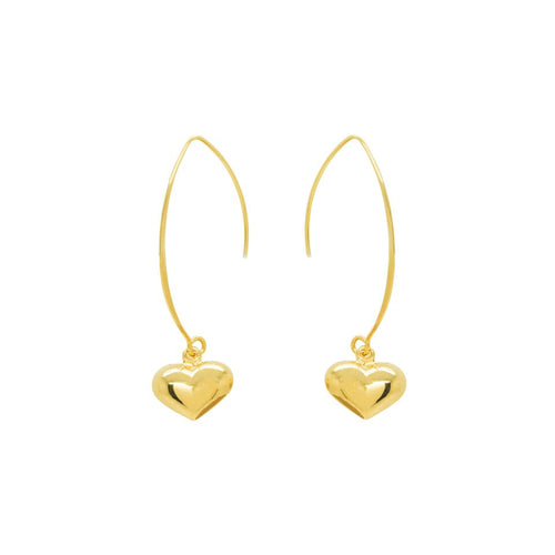 Gold-Plated Heart Loop Earrings