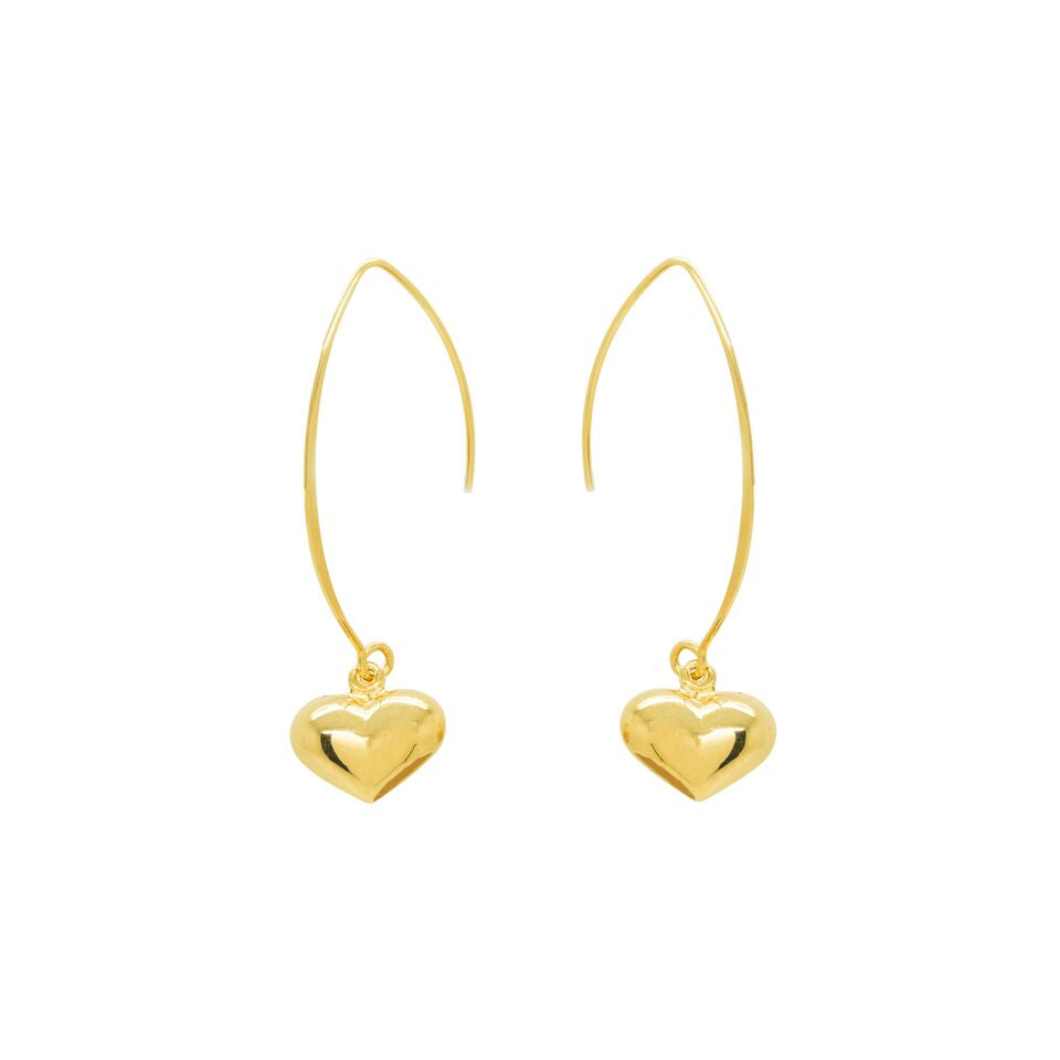 Gold-Plated Heart Loop Earrings