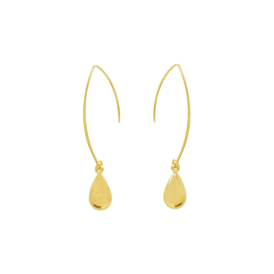 Gold Tear Drop Loop Earrings