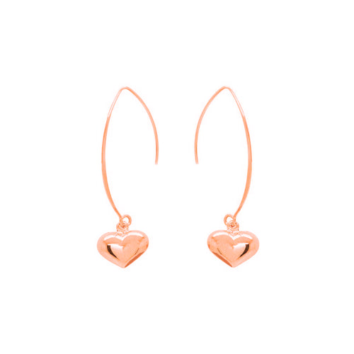 Rosegold Heart Loop Earrings