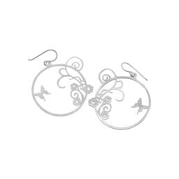 Silver Butterfly Swirl Earrings