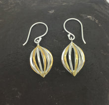 Silver & Gold Plated Caged Ball Earrings