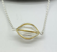 Silver & Gold Plated Caged Ball Pendant