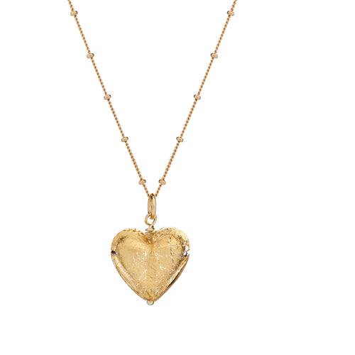 Gold Murano Glass Heart Pendant