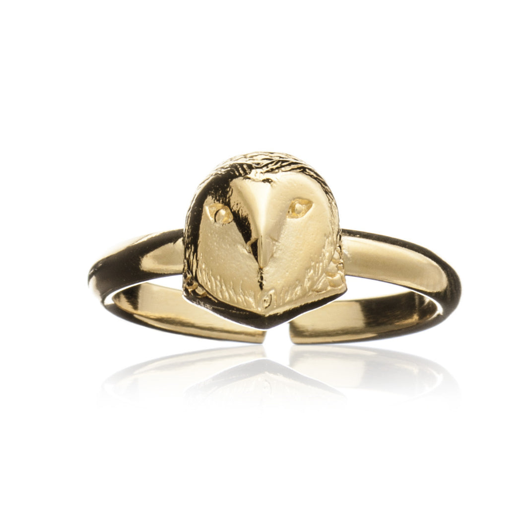 Gold Barn Owl Ring