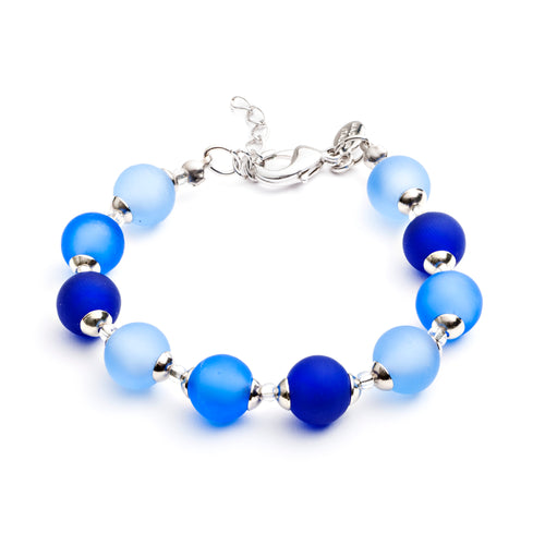 Frosted Blue Murano Bracelet