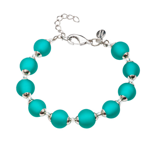 Frosted Emerald Green Murano Bracelet