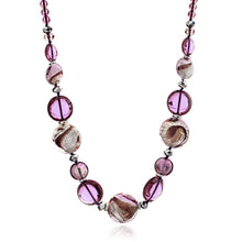 Plum Candy Cane Murano Glass Necklace