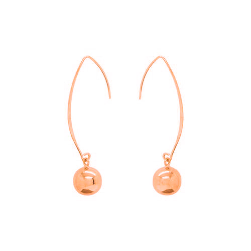 Rosegold Ball Loop Earrings