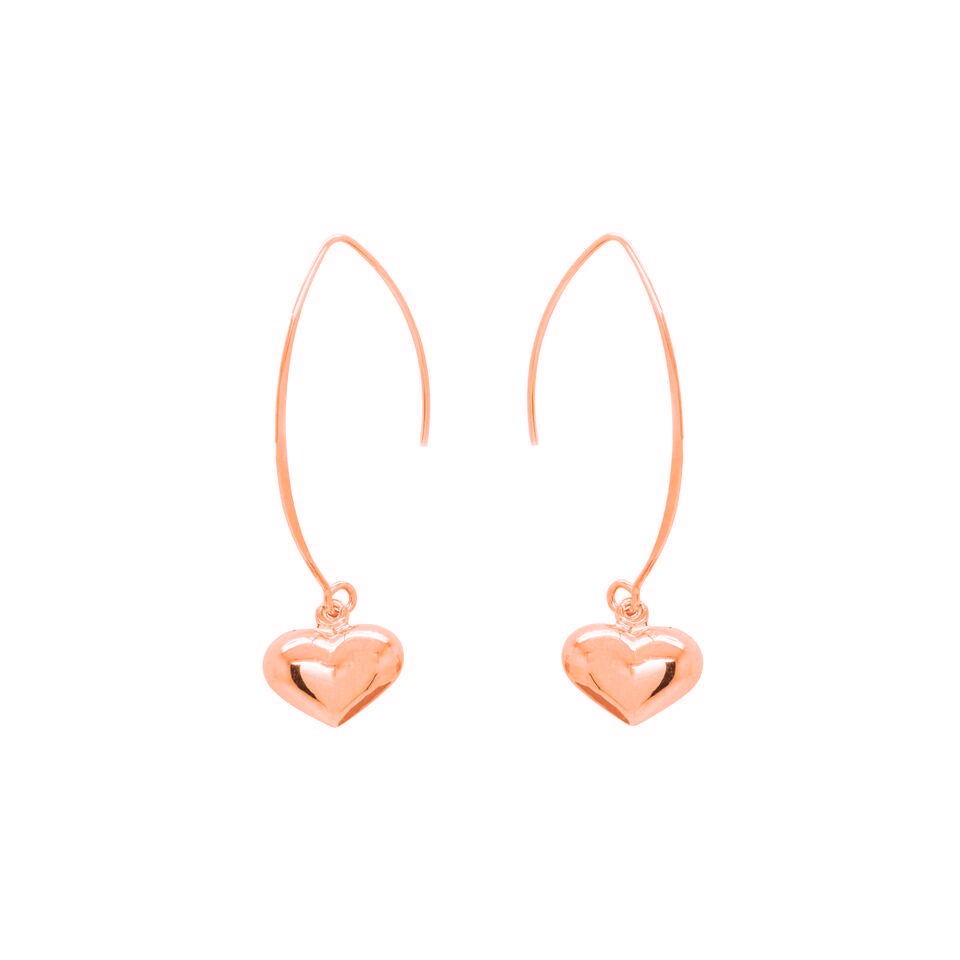 Rosegold Heart Loop Earrings