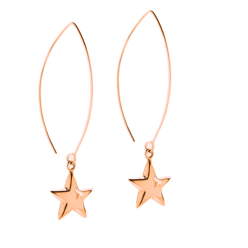 Rosegold Star Loop Earrings